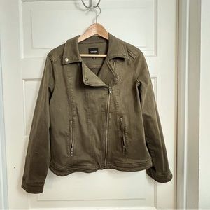 NWOT Liverpool London army green stretch jean jacket Size L